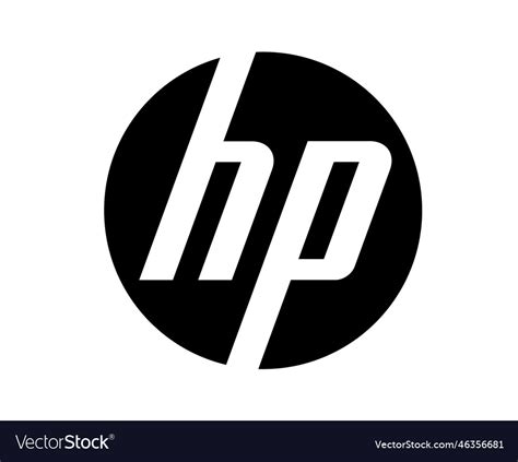 Hp brand logo laptop symbol black design Vector Image