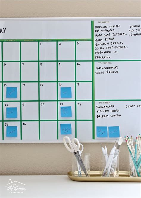 Create Your Own Dry-Erase Calendar with Washi Tape | Dry erase calendar ...