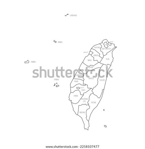 Taiwan Political Map Administrative Divisions Stock Vector (Royalty ...