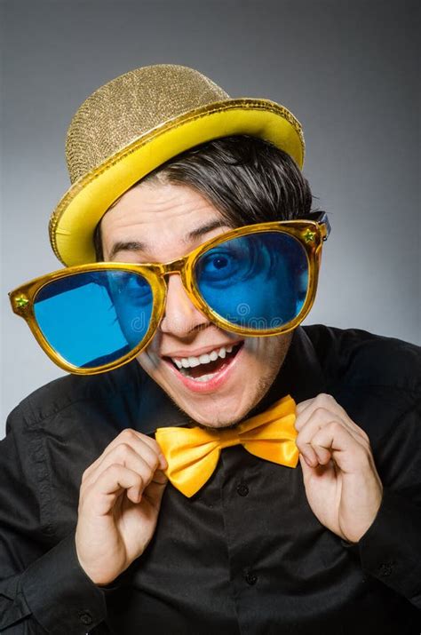 The Funny Man with Vintage Hat Stock Photo - Image of coke, glasses ...