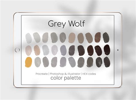 Grey Wolf Color Palette Graphic by thedigitaldoodle · Creative Fabrica