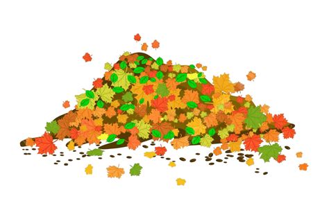Autumn Leaves Stack Standing Alone On A White Background Vector, Park, Concept, Orange PNG and ...