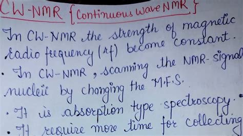 CW-NMR( continuous wave NMR) in NMR spectroscopy B.Sc.,M.Sc. Chemistry ...