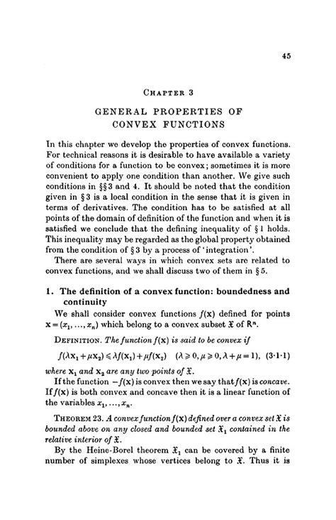 GENERAL PROPERTIES OF CONVEX FUNCTIONS (Chapter 3) - Convexity