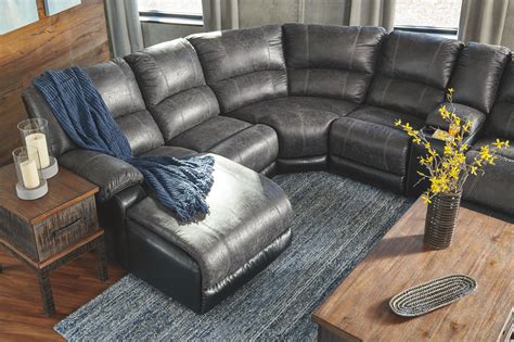 Nantahala 6-Piece Reclining Sectional with Chaise, Slate in 2020 | Reclining sectional with ...