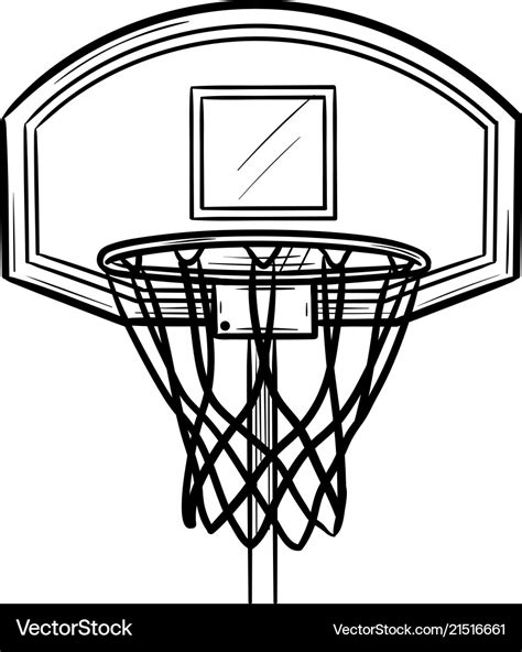 Basketball hoop and net hand drawn outline doodle Vector Image