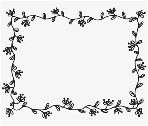 Floral Rectangle Rubber Stamp - Rectangle Floral Border Black And White ...