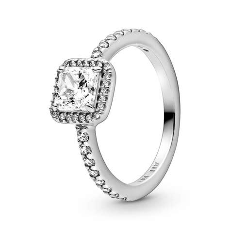 Pandora Square Sparkle Halo CZ Ring - 198863C01 | Ben Bridge Jeweler