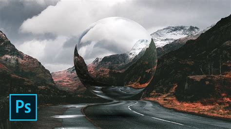 Photoshop Tutorial: Surreal Glass Sphere Floating Within a Landscape - YouTube