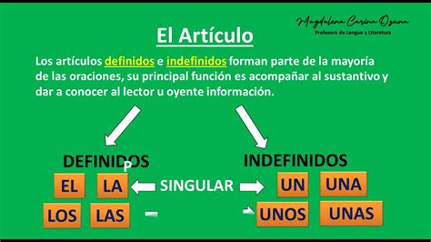 ARTÍCULOS DEFINIDOS E INDEFINIDOS - YouTube