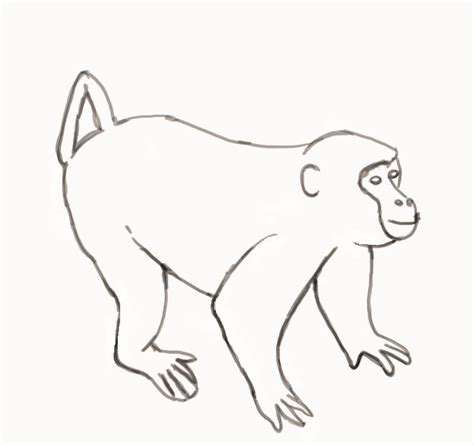 Monkey Sketch | Drawings, Easy drawings, Monkey drawing