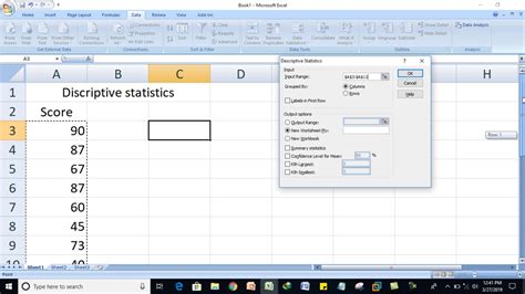 Descriptive statistics in excel - YouTube