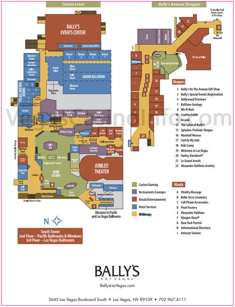 Bally's Property Map - Casino and Hotel Layout