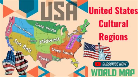 Cultural Regions of United States Map, US Cultural Regional Map, America's Cultural Regional Map ...