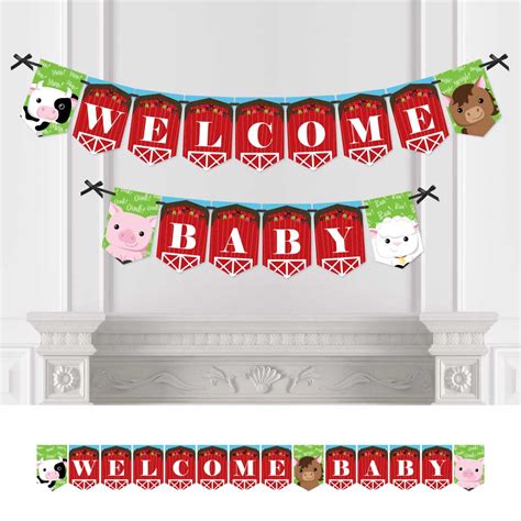 Farm Animals - Baby Shower Bunting Banner - Barnyard Party Decorations ...