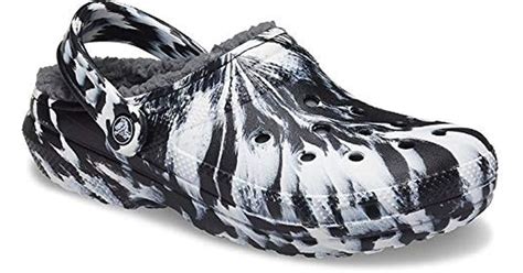 Crocs™ Adult Classic Tie Dye Lined Clogs | Fuzzy Slippers in White ...