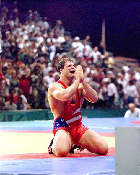 Olympic Wrestler Kurt Angle Celebrates Victory In The Gold Medal Match At The 1996 Olympic Games ...