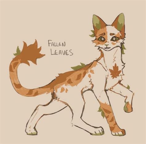 a drawing of a cat with leaves on it's tail and the words fallen leaves ...