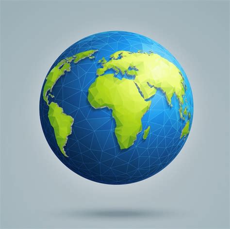 Premium Vector | Polygonal 3D globe with global connections