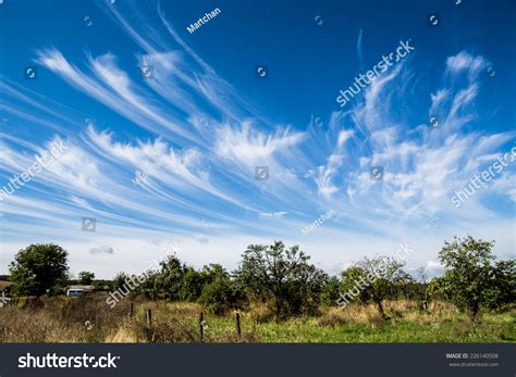 Cirrus Clouds Formation Blue Sky Background Stock Photo 226140508 ...