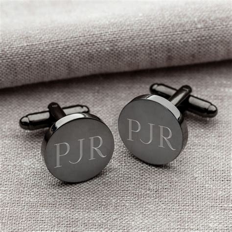 Personalized Gunmetal Cufflinks - Round – A Gift Personalized