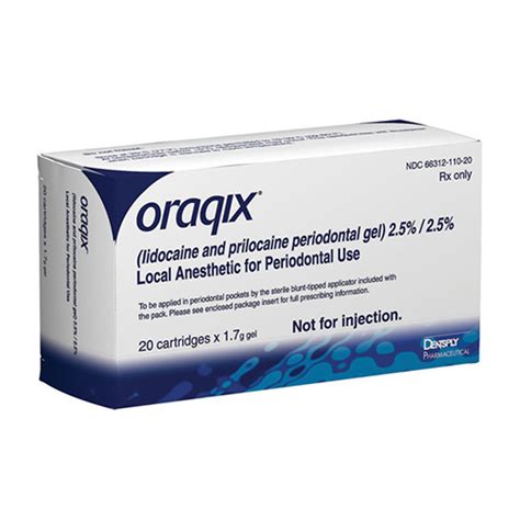 Oraqix Periodontal Gel, 2.5% Lidocaine and 2.5% Prilocaine Cartridges 20/bx - Dental Brands