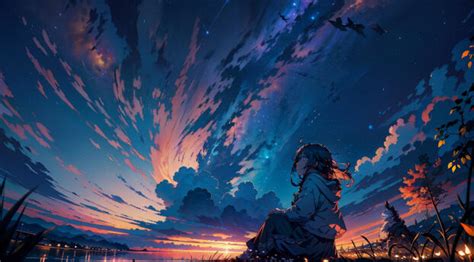 1080x2310 Resolution Anime Girl Looking for Sunset 1080x2310 Resolution ...