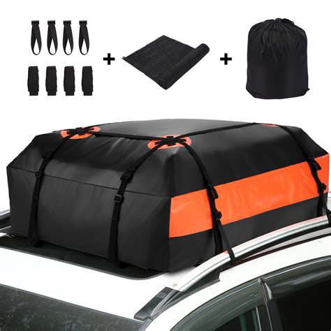 Generic Car Roof Bag Cargo Carrier, 15/20 Cubic Feet Waterproof Rooftop Cargo Carrier with ...