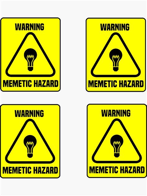 "Warning Memetic Hazard Sticker SCP Foundation" Stickers by yellowdellow | Redbubble