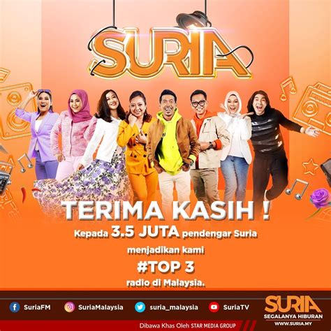 SURIA FM naik 'ranking', muncul stesen radio nombor 3 teratas - Relaks ...