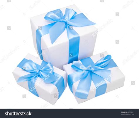 White Gift Boxes Isolated On White Stock Photo 42075871 : Shutterstock