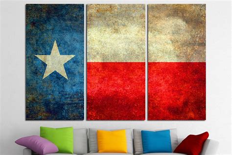 Texas State Flag Wall Art Set Texas Flag Wall Decor Multi | Etsy | Large canvas wall art, Flag ...