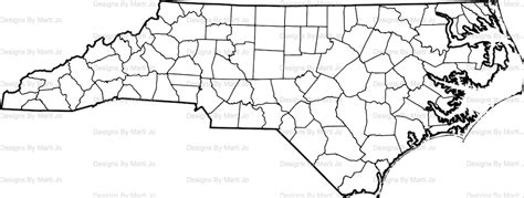 Printable North Carolina Map Printable NC County Map Digital Download PDF MAP33 - Etsy