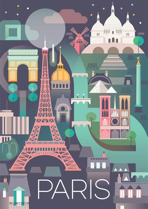 PARIS POSTER #TravelEuropeIllustration | Vintage travel posters, Paris ...