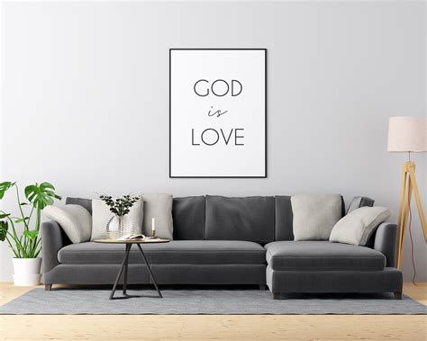 God is Love Love Poster Wedding Print Love Script Love - Etsy