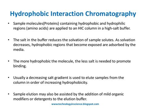 Hydrophobic interaction chromatography [HIC] Theory and Principle