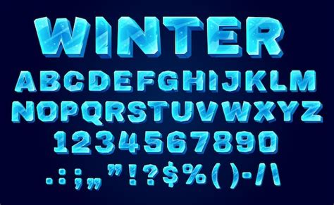 Premium Vector | Ice crystal font typeface type alphabet