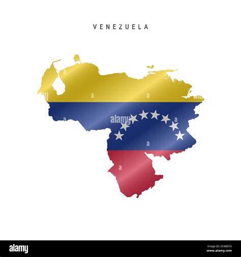 Detailed waving flag map of Venezuela. Vector map with masked flag ...