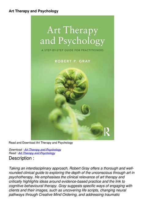 PDF/READ/DOWNLOAD Art Therapy and Psychology - Art Therapy and ...