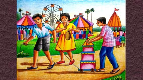 How To Draw Scenery of Rath Yatra / Rath Yatra Festival Drawing For ...