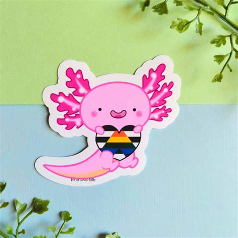 Straight Ally Flag Axolotl Stickers – Hitotsu World LLC