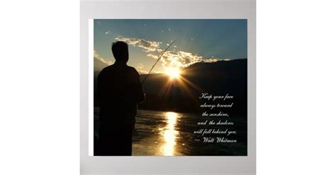 Inspirational Sunset Fishing Silhouette Poster | Zazzle