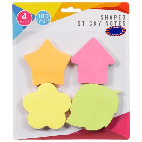 Shaped Sticky Notes 4pk | Stationery, Office Accessories