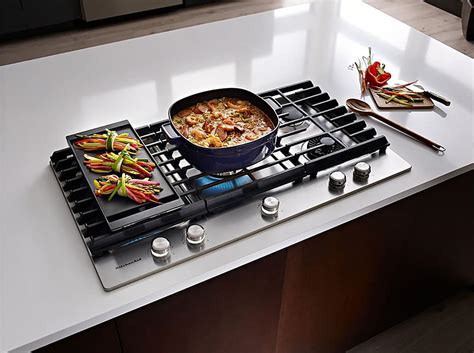 KitchenAid 36" Built-In Gas Cooktop Stainless steel KCGS956ESS - Best Buy