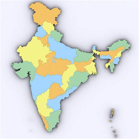 Map of India 3D Model MAX OBJ 3DS MTL TGA | CGTrader.com