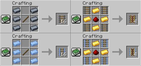 Minecraft Powered Rail Recipe