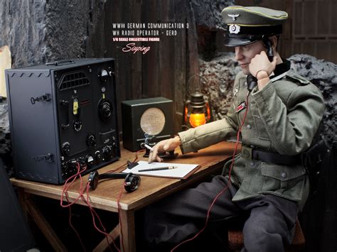 Military & Adventure Action Figures Toys DID D80133 1/6 WWII German Communication 3 WH Radio ...