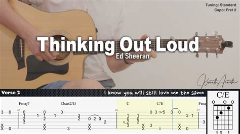 Thinking Out Loud - Ed Sheeran | Fingerstyle Guitar | TAB + Chords ...