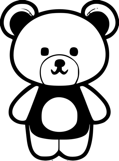 Teddy Bear, Black and White Vector illustration 24161954 Vector Art at Vecteezy