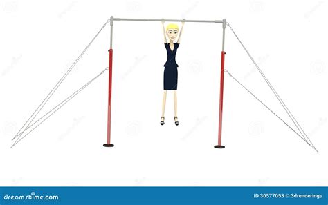 Cartoon Businesswoman Workout Stock Illustration - Illustration of people, work: 30577053